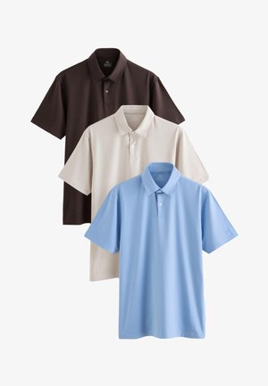 Next, POLOS THREE PACK - Polosärk - brown blue neutral