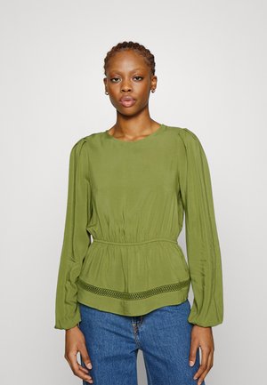 VILA VITRINE O NECK PEPLUM TOP  - Blouse - calliste green