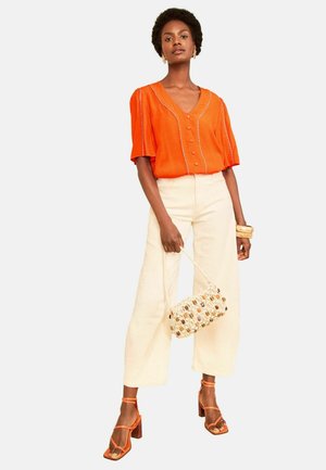 Love & Roses, REGULAR FIT - V-NECK BEAD DETAIL SHORT SLEEVE BLOUSE - Blúzka - orange