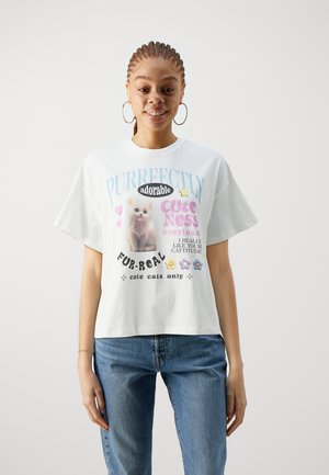 ONLLKELLY CATS BOX - T-Shirt print - cloud dancer