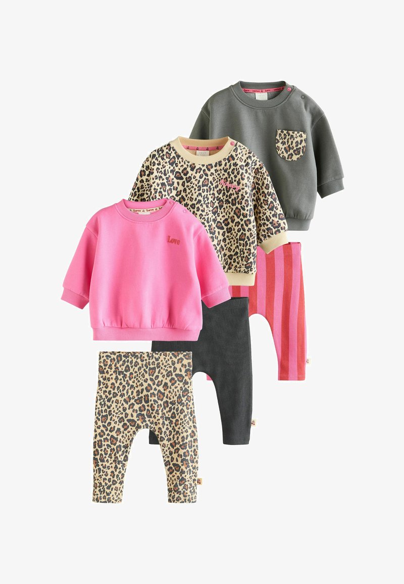 Next REGULAR FIT - PRINTED AND 6 PACK SET - Collegepaita - pink grey leopard print