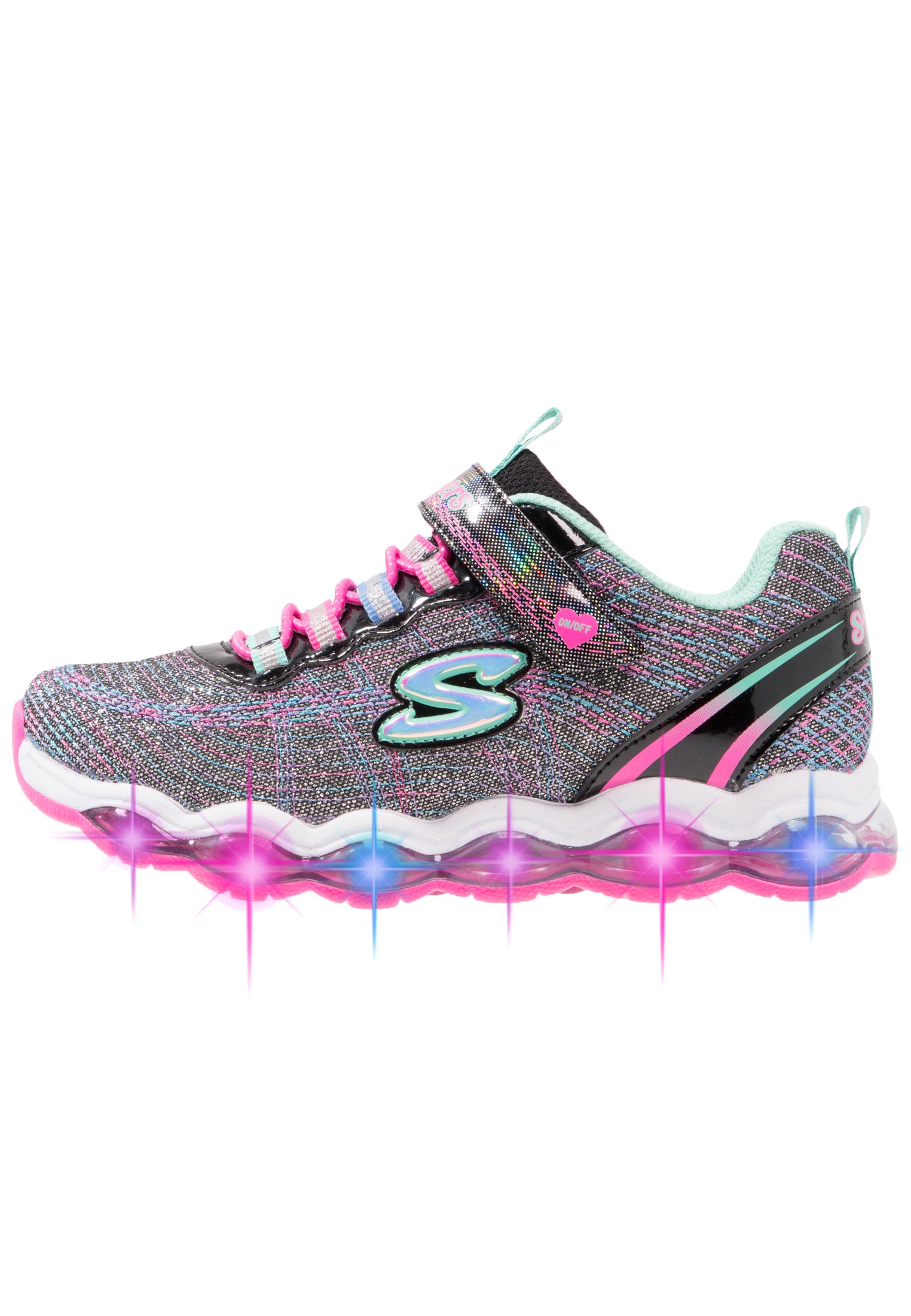 Skechers GLIMMER LIGHTS - Sneakers laag - black  sparkle/multicolor/meerkleurig - Zalando.nl