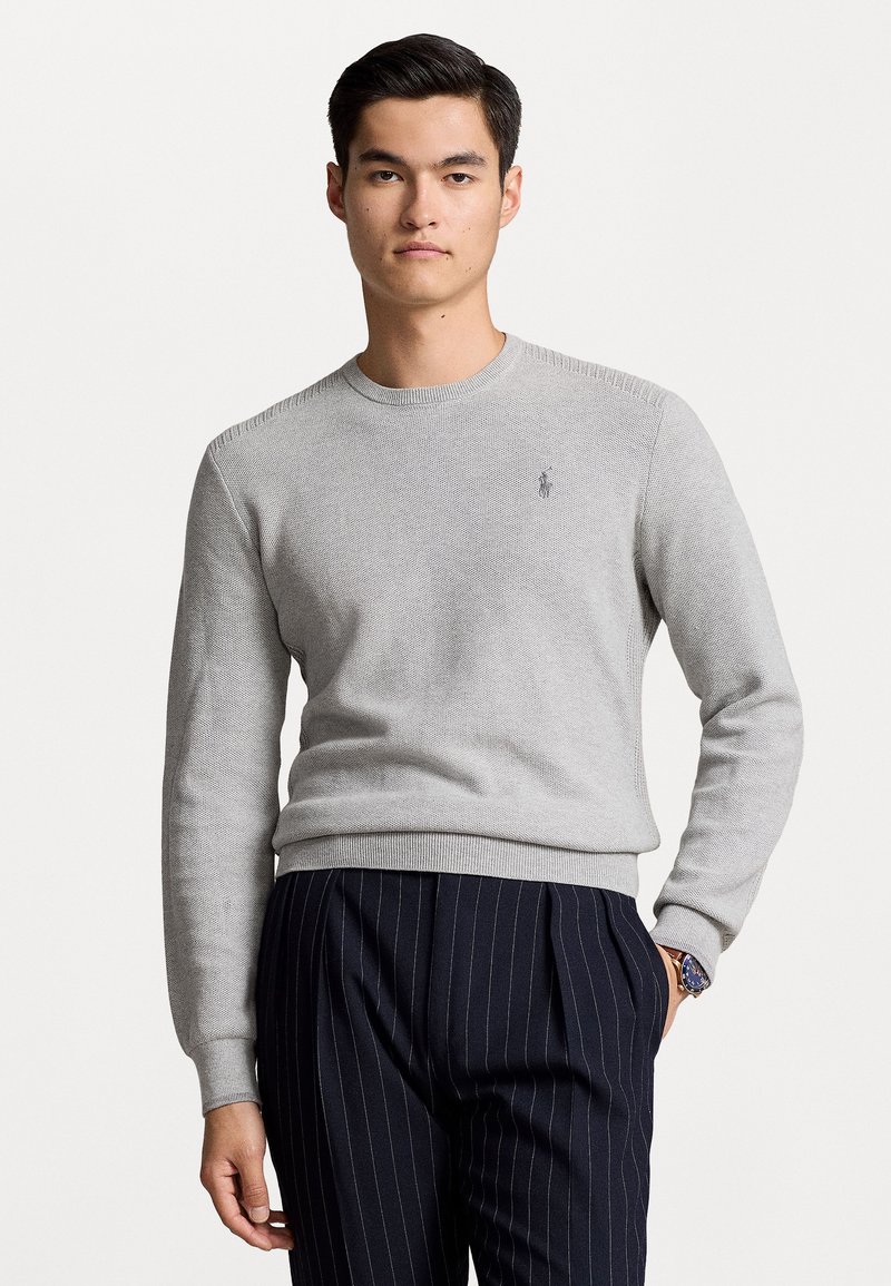 Polo Ralph Lauren MESH KNIT COTTON CREWNECK JUMPER - Pullover - andover heather