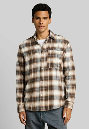 TOM TAILOR DENIM TOM TAILOR DENIM BLUSEN & SHIRTS RELAXED FIT HEMD MIT KAROMUSTER - Hemd - off white brown check