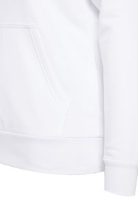 Witte hoodie van een zachte katoenmix, met een voorzak, ribgebreide manchetten en zoom, met een gladde textuur en een minimalistisch design.