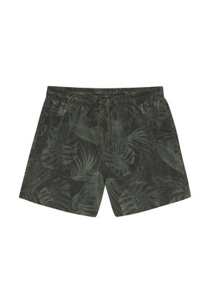 Badeshorts - oliv bedruckt