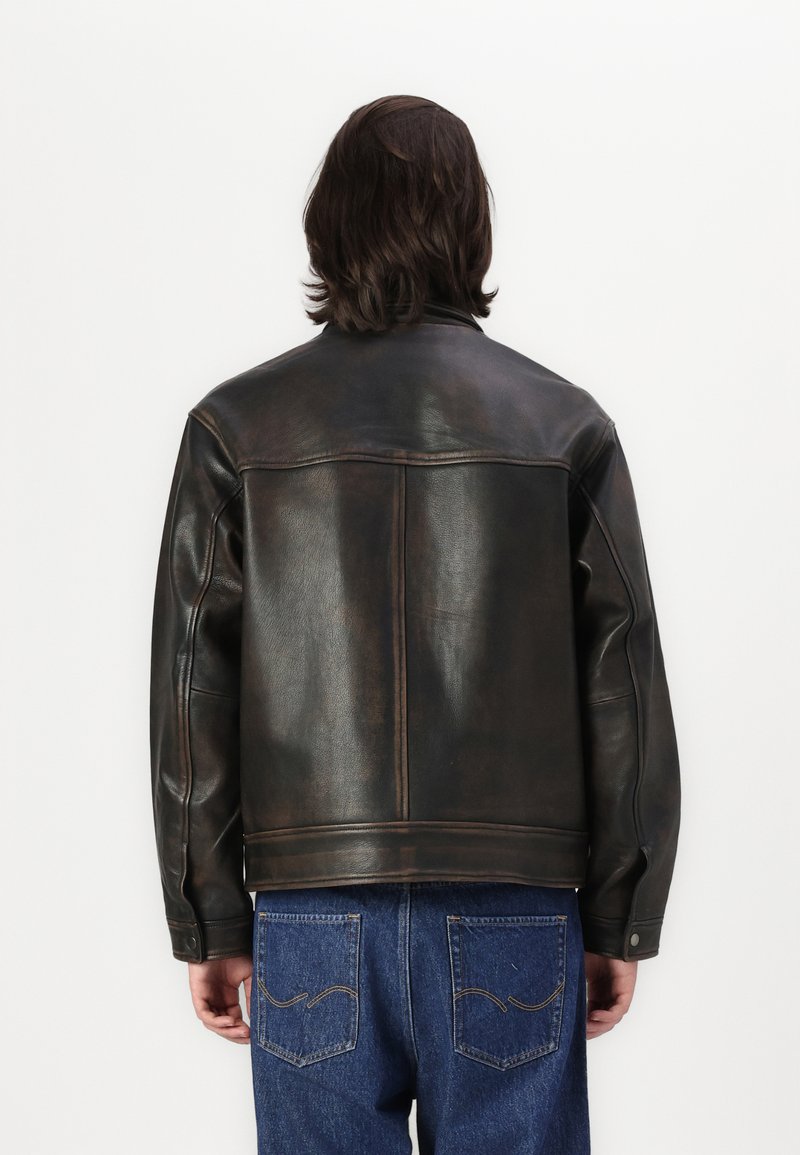 Jack & Jones Giacca di pelle - chocolate brown/marrone