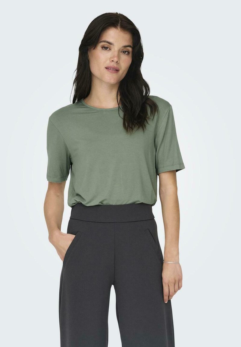 JDY 2ER-SET WEICH REGULAR FIT RUNDHALS - Basic T-shirt - weiß grun