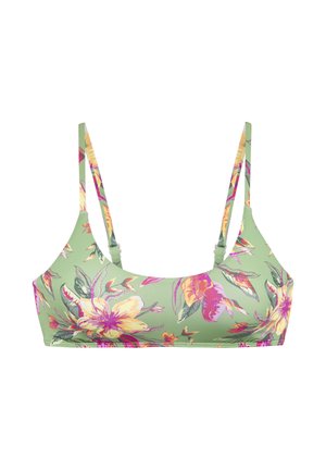 Bikini-Top - salbei pink bedruckt