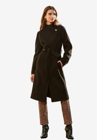 REGULAR FIT - FUNNEL WRAP  - Palton clasic - black