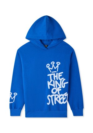 CON SCRITTA GRAFFITI - Felpa con cappuccio - bluette
