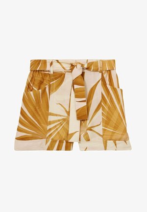 Reiss REGULAR FIT - AVRIL PALM PRINT BELTED - Shorts - neutral