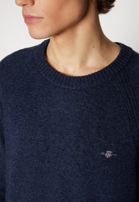 GANT BICOLORED RAGLAN C-NECK - Strickpullover - dark navy