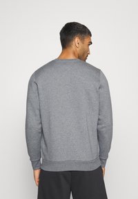 Grauer Sweatshirt mit langen Ärmeln, Rundhalsausschnitt und gerippten Bündchen. Glatte Textur und leicht taillierte Passform. Keine sichtbaren Logos oder Muster.