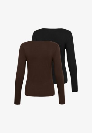 Love Copenhagen, LCTIA 2-PACK BASIC LONGSLEEVE - Maglietta a manica lunga - pitch black - chocolate plum