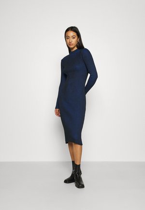 PLATED LYNN DRESS MOCK SLIM KNIT WMN L\S - Sukienka etui - imperial blue/dark black