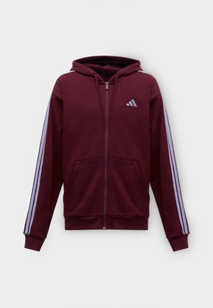 adidas Sportswear, ESSENTIALS 3 STRIPES FULL ZIP - Суитшърт с цип - team maroon/slate