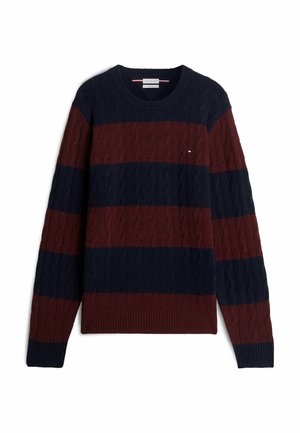 Tommy Hilfiger, Striktrøje - navy blue burgundy heather