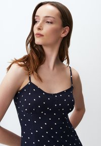 Jimmy Key PATTERNED MIDI WITH STRAPS AND SLITS - Vestito casual - dark blue