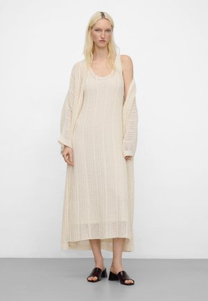 ADOLFO DOMINGUEZ, LONG OPENWORK KNIT KIMONO - Veste légère - cream golden