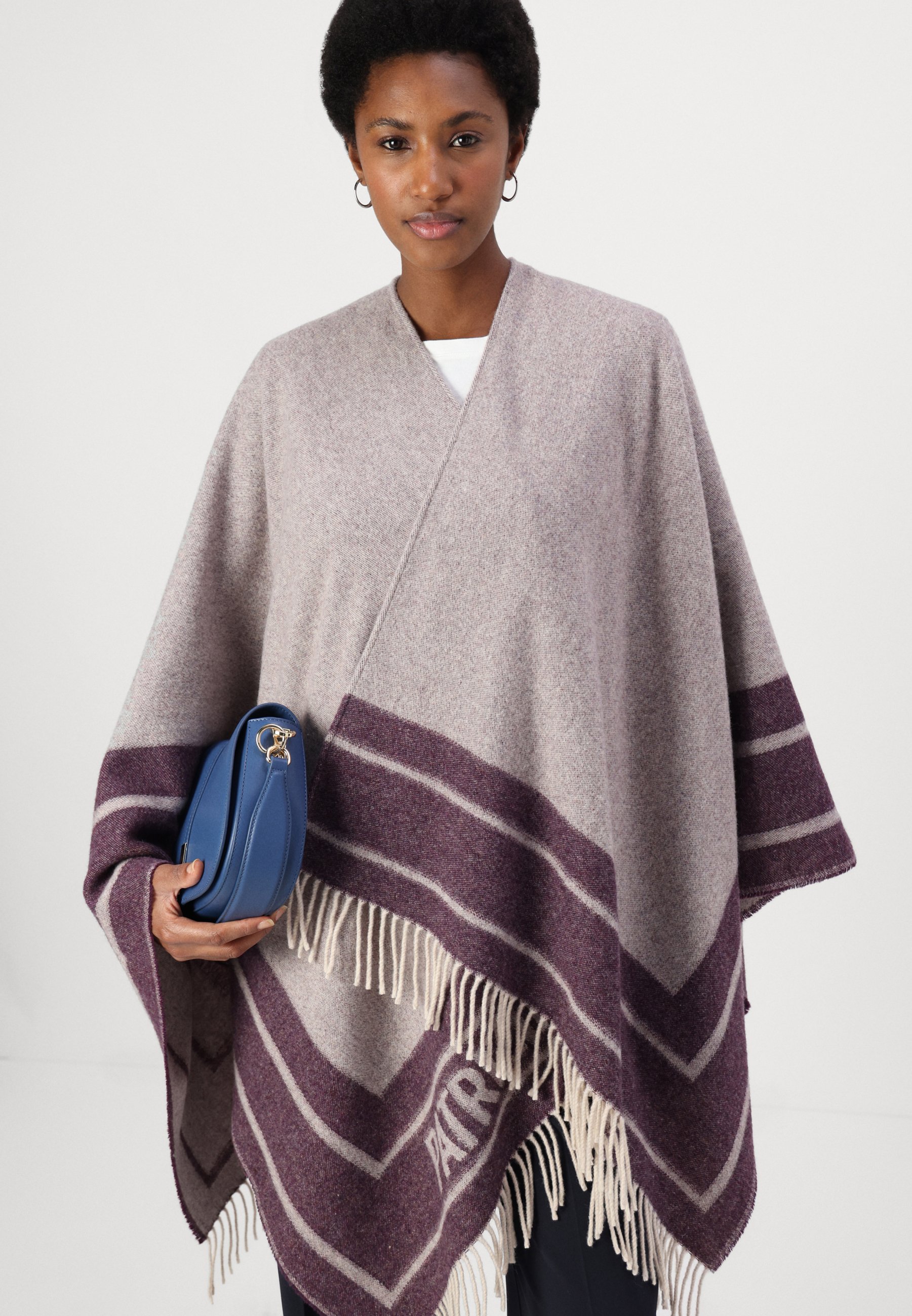 Patrizia Pepe PONCHO - Cape - purple/beige/purple - Zalando.ie