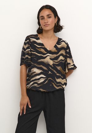 Kaffe LAILA  - Bluse - black brown tiger print