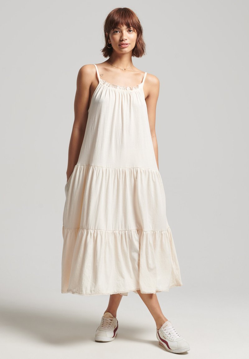 Damen Freizeitkleider | Superdry Jerseykleid cream quartz/hellgelb - QV65430 Damen Freizeitkleider | Superdry Jerseykleid cream quartz/hellgelb - QV65430