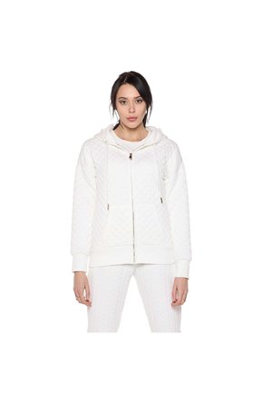 LEONE 1947, WOMAN QUILTED HOODY RELAXED - Veste mi-saison - whisper white