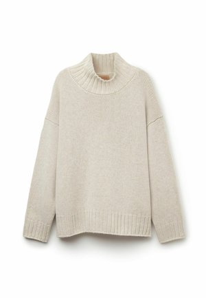 Falconeri, ULTRASOFT TRICOT FUNNEL-NECK - Strickpullover - Natural