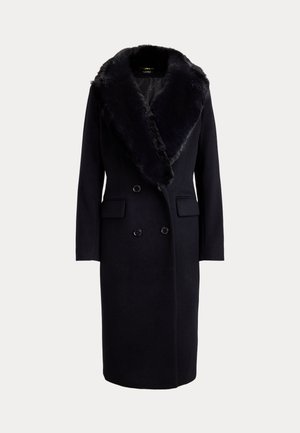 Lauren Ralph Lauren, FAUX-FUR-TRIM DOUBLE-BREASTED COAT - Класическо палто - black