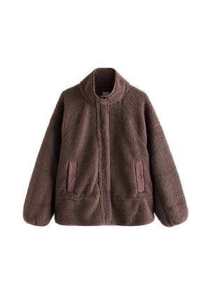 Next, REGULAR FIT - PEPLUM BORG ZIP UP FLEECE - Fleecejacke - chocolate brown
