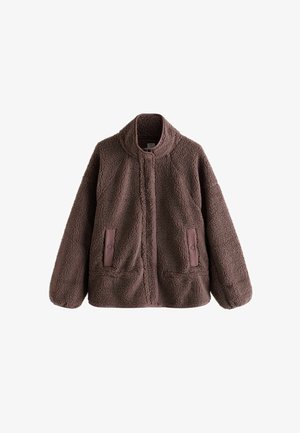 Next, REGULAR FIT - PEPLUM BORG ZIP UP FLEECE - Fleecejacke - chocolate brown