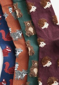 Next HAIRY TEXTURED ANIMALS 4 PACK - Chaussettes - green blue orange