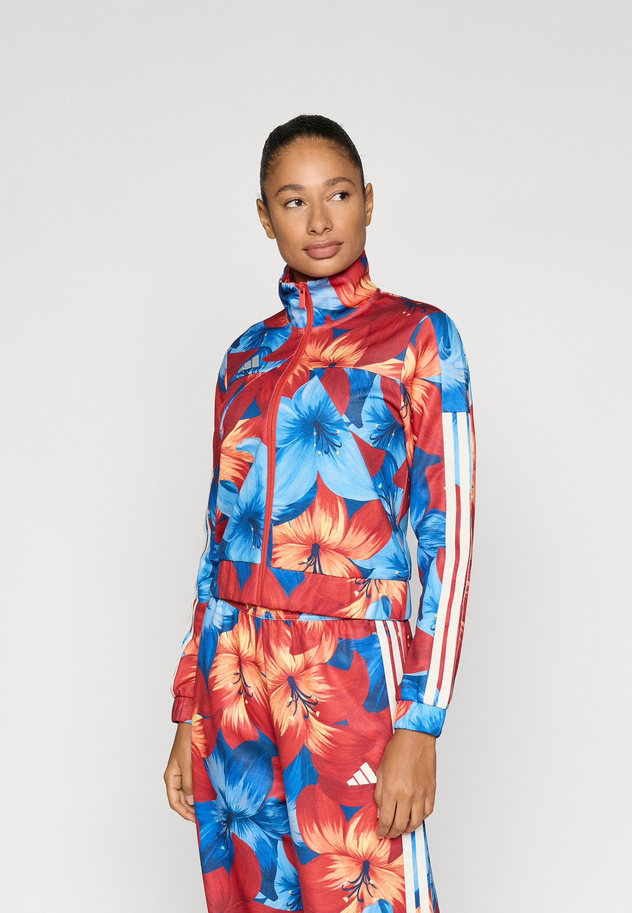 adidas X FARM RIO HOUSE OF TIRO TRACK TOP - Training jacket - light blue/tactile red/cream white