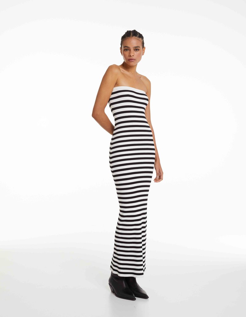 Bershka Gebreide jurk crème