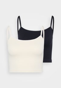 ONLVICKY SCALLOP 2 PACK  - Undershirt - black/bone white