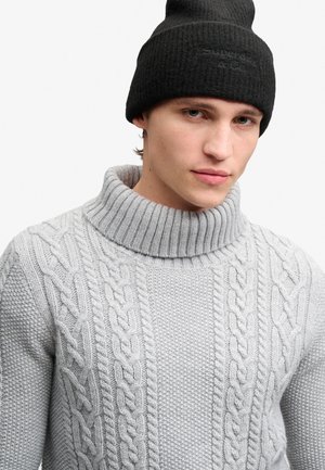Superdry & Co, SUPERDRY HERITAGE RIB KNIT BEANIE HAT - Gorro - black
