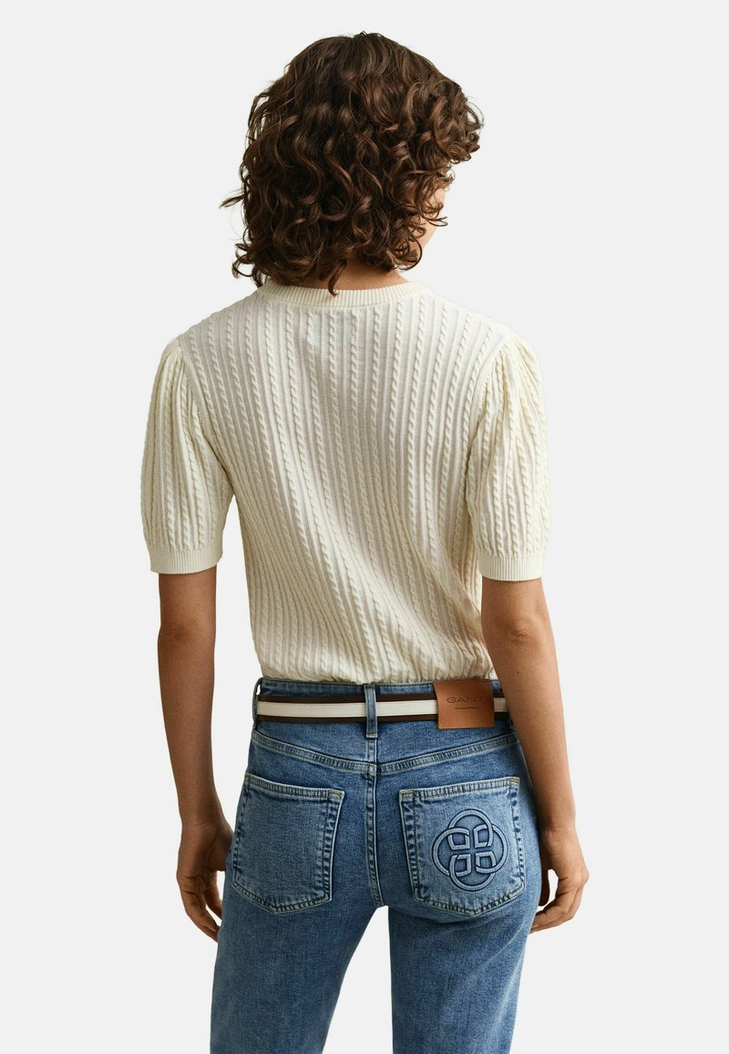 GANT SHORT SLEEVE - Triko s potiskem - cream