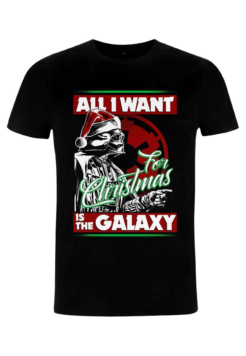 Star Wars STAR WARS CLASSIC VADER XMAS GALAXY - Triko s potiskem - black