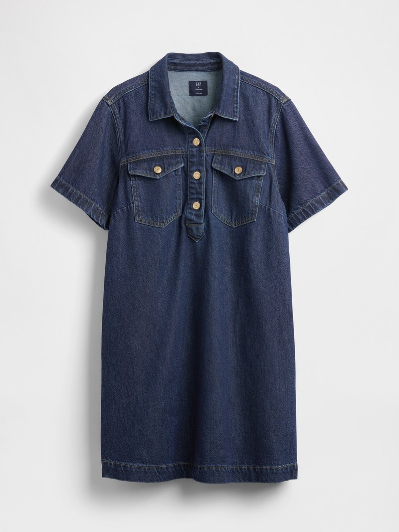 GAP Robe en jean denim bleu foncé
