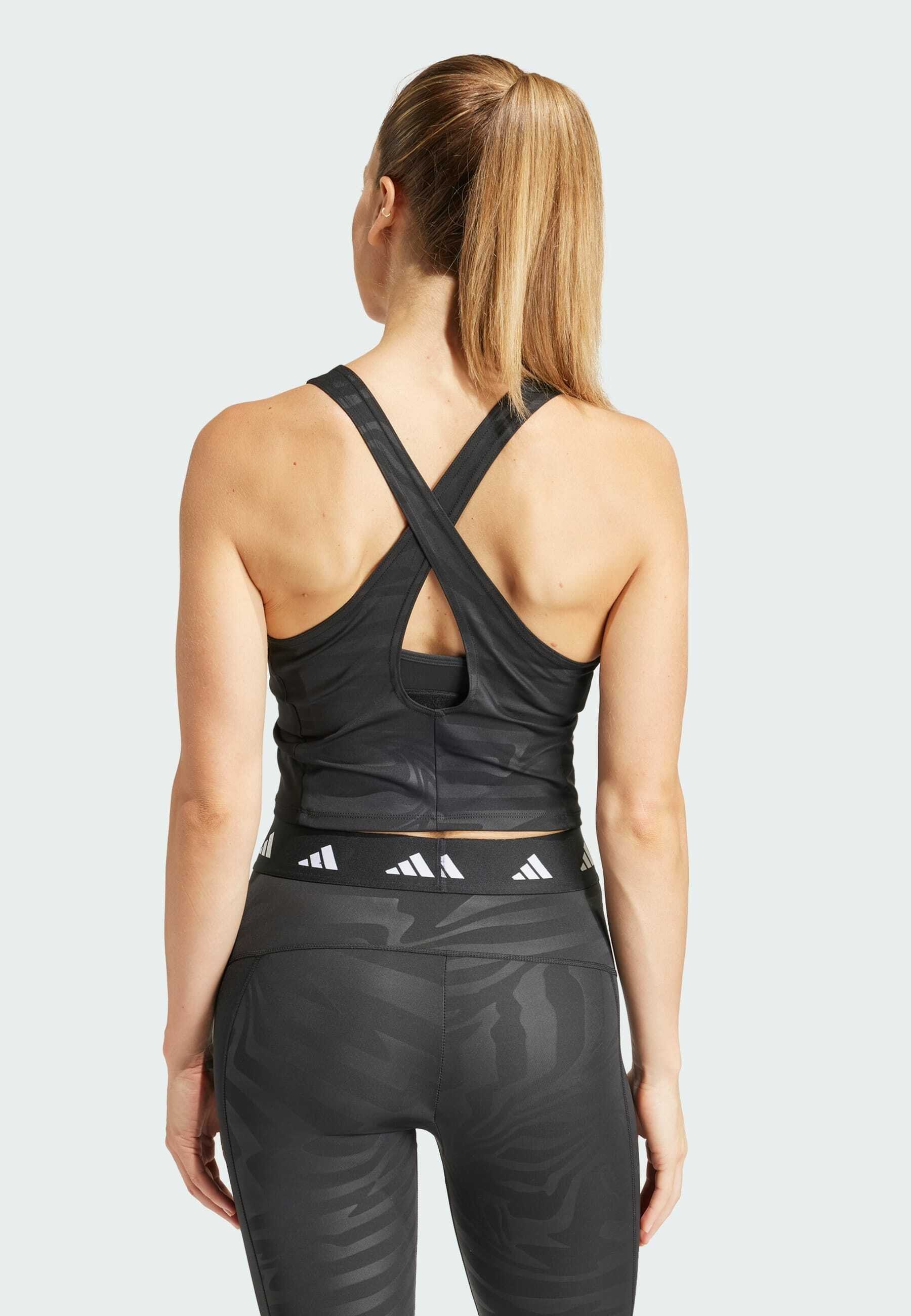売れ筋商品|||アディダス Tシャツ レディース トップス TECHFIT PRINTED CROP TANK - Top - black adidas Women's Techfit AEROREADY Tank Top