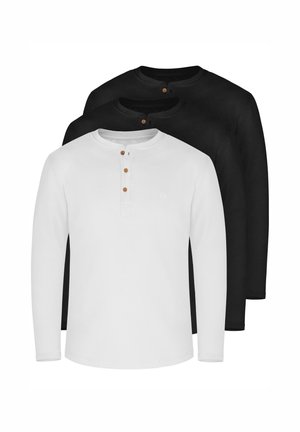 3 PACK - Langarmshirt - schwarz/schwarz/weiß