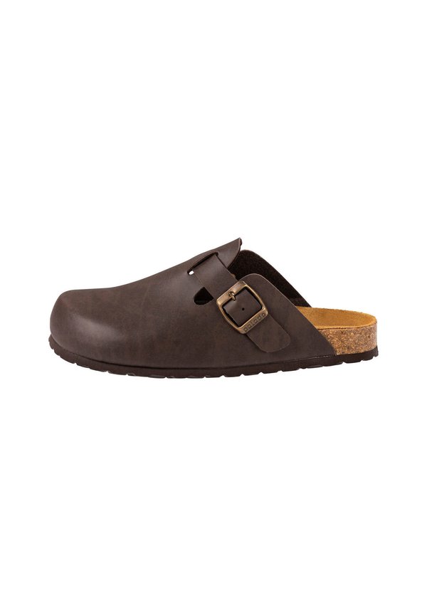 KIEL - Pantolette flach - dunkelbraun