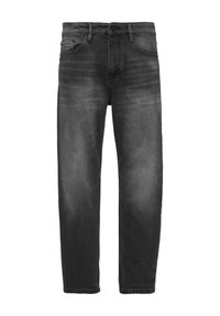 Zwarte denim jeans met een straight-leg pasvorm, met een klassiek vijf-pocket ontwerp en subtiele vervaging op de stof.
