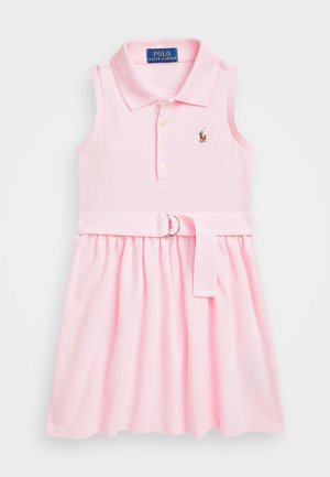 Polo Ralph Lauren BELTED KNIT OXFORD POLO DRESS - Vapaa-ajan mekko - carmel pink