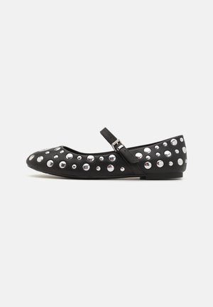 KARO MIRROR  - Ankle strap ballet pumps - black