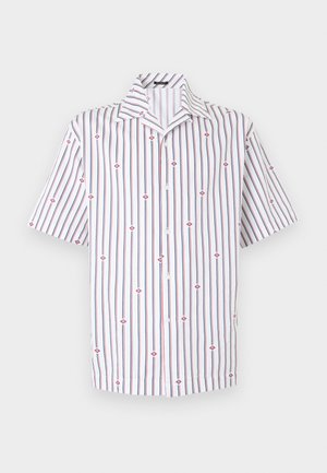 Cavalli Uomo, STRIPES AND LOGO RELAXED FIT SHIRT - Риза - white