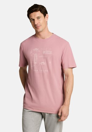 TOM TAILOR, STRUCTURED PRINT T-SHIRT - T-shirt print - dusty rose