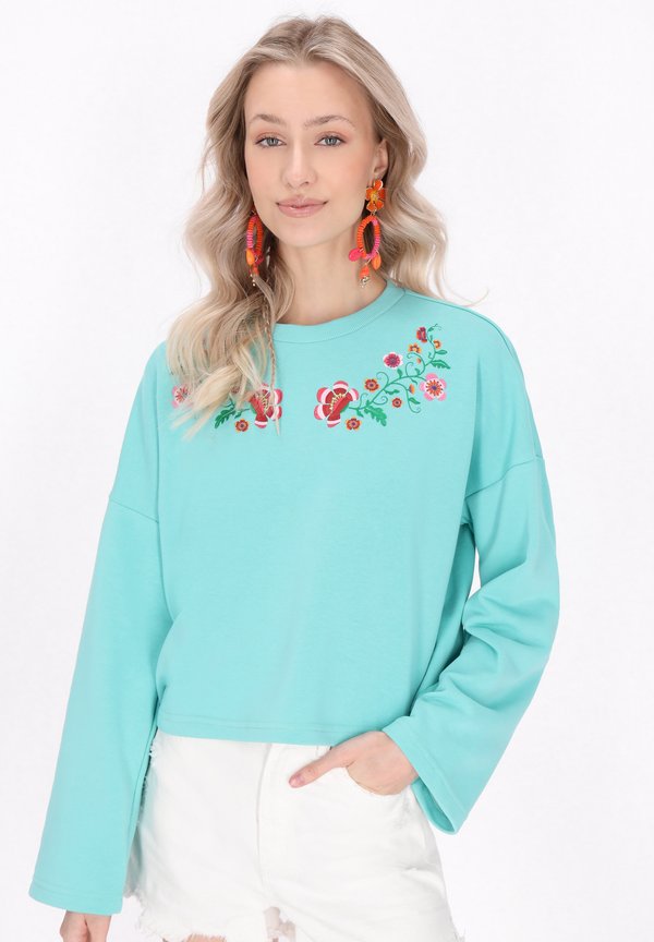 Sweatshirt - turquoise