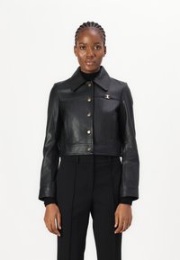 COACH SNAP FRONT SHRUNKEN JACKET - Lederjacke - black